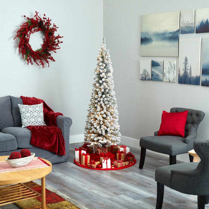 Arbre de Noël effilé en forme de pin avec DEL, H 6 pi