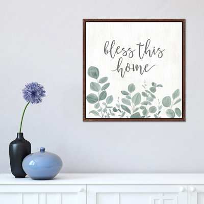 Bless This Home Eucalyptus by Kate Sherrill - Print on Canvas