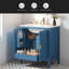 Armoire de rangement pour salle de bain 30 po avec 2 grandes portes à fermeture douce avec organisateur, 1 tiroir dissimulé et tablette réglable, meuble-lavabo avec lavabo