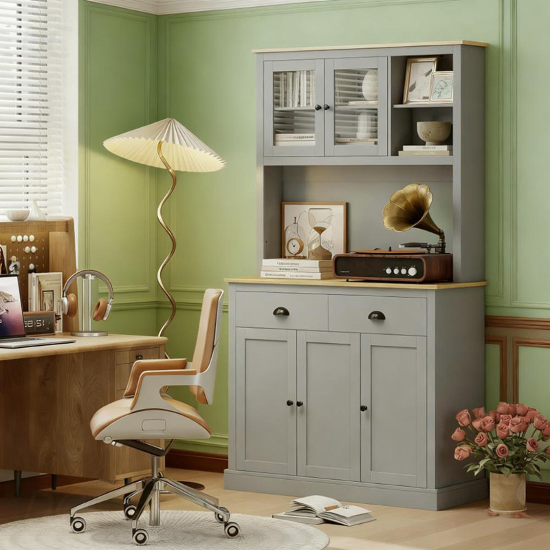 Armoire de cuisine sur pied 71 po, Gris