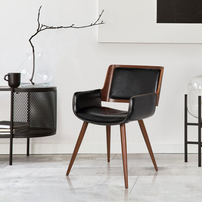 Nunda Faux Leather Mid-Century Dining Chair