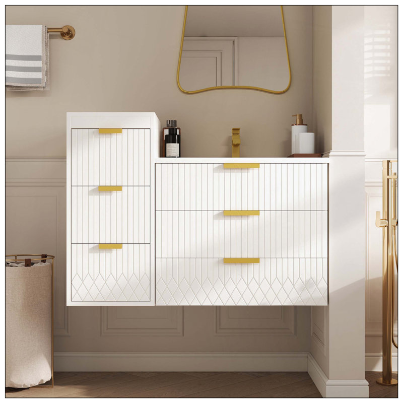 Meuble-lavabo mural flottant en céramique Modern Modern