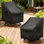 Ensemble de 2 housses de chaise de patio imperméables 30 po x 34 po x 38,5 po, housse de chaise berçante pivotante robuste Oxford 420D avec sangles coupe-vent et bouches d'aération