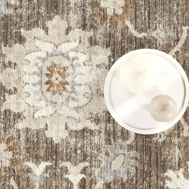 Abani Rugs Giavonnie ALA120A Traditional Taupe Cream Vintage Medallion Floral Area Rug, Rectangle 7'9" x 10'