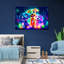 Mural, Cartoon Dogs Neon - No Frame Print on Canvas-732215990