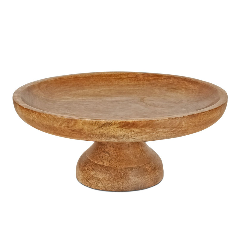 12" Mango Wood Footed Fruit Bowl Stand