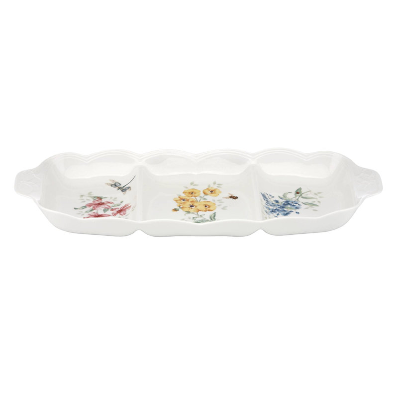 Lenox Butterfly Meadow Divided Condiment Server