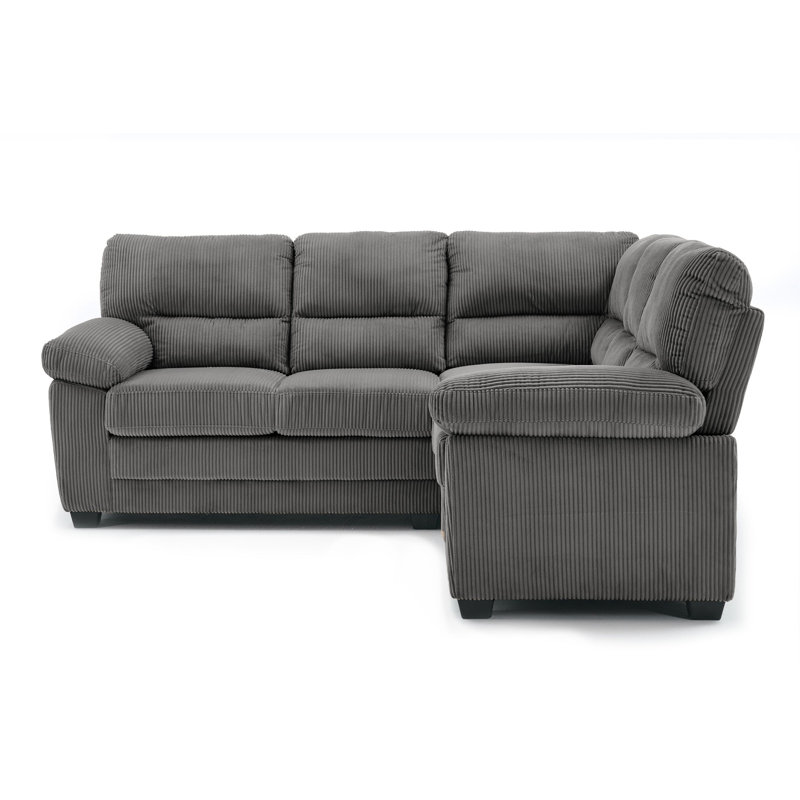 L-Shaped Sofa Lincoln, 94.5" H x 214.5" W x 214.5" D, Symmetrical, Grey Corduroy