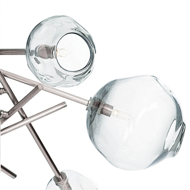 Molten Chandelier, Polished Nickel