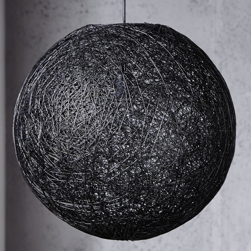 Tiffin 1 - Light Single Pendant, 45cm H x 45cm W x 45cm D, Black
