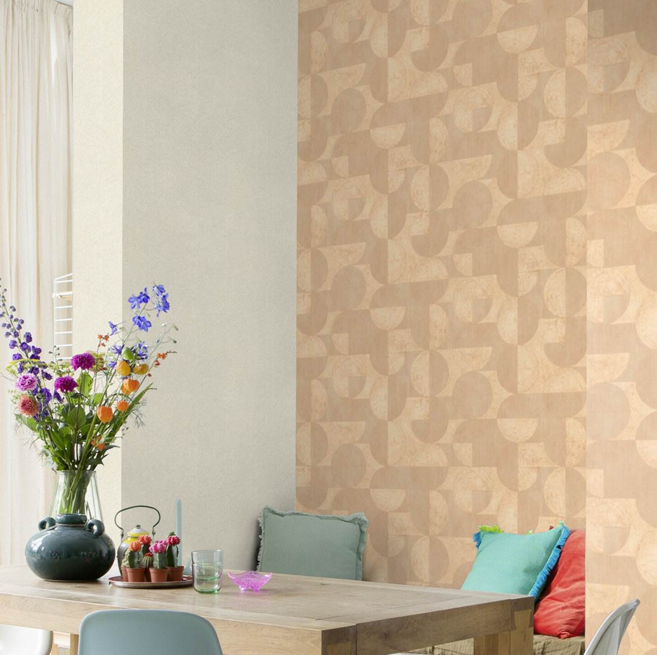 Mid-Century Geometric Wallpaper, Neutral