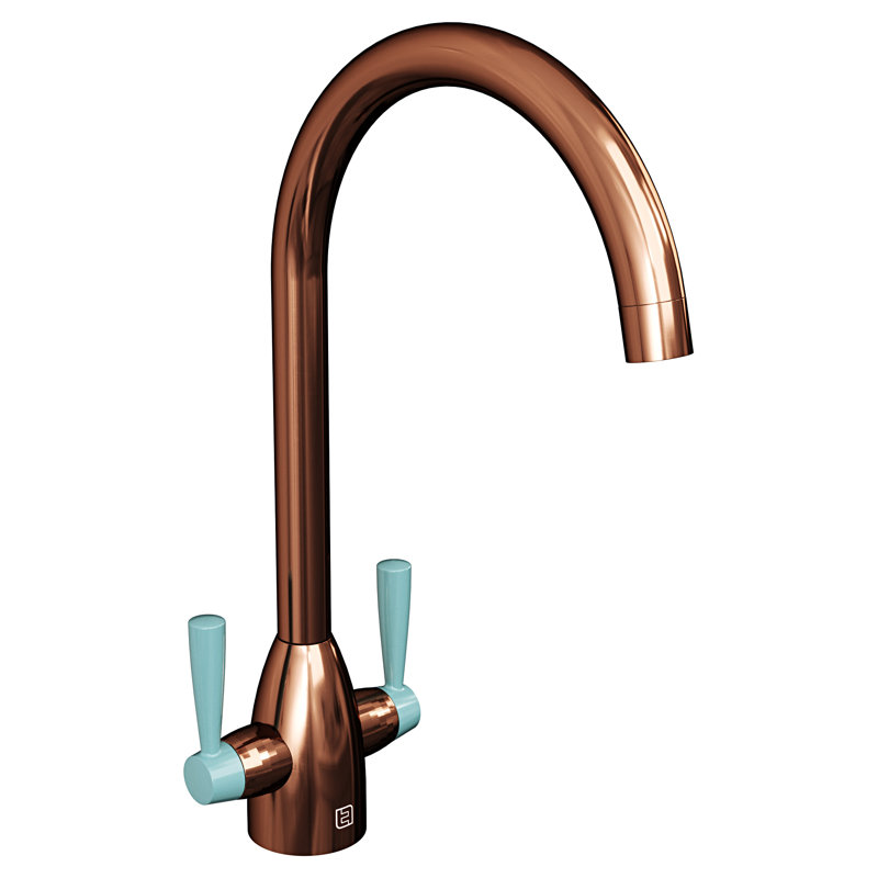 Belfry Kitchen Astoria Kitchen Faucet, Copper, Pastel Blue