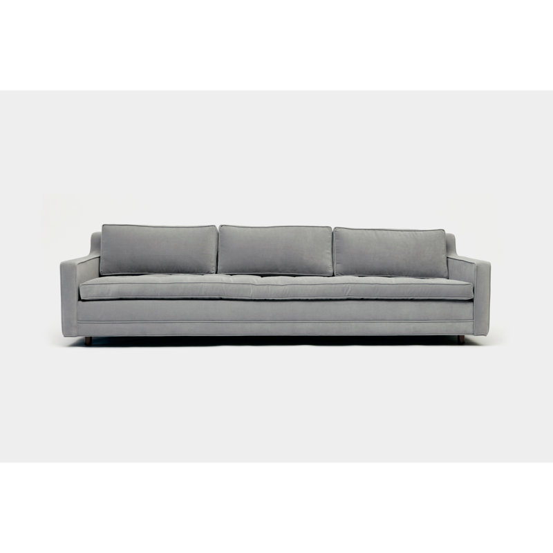 Upholstered 94'' Sofa, Aged Velvet Fog