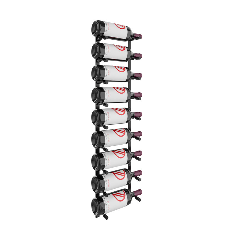 9-Bottle Wall Mounted Wine Bottle Rack, Matte Black