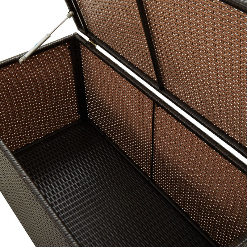 Brown Poly Rattan Outdoor Deck Storage Box