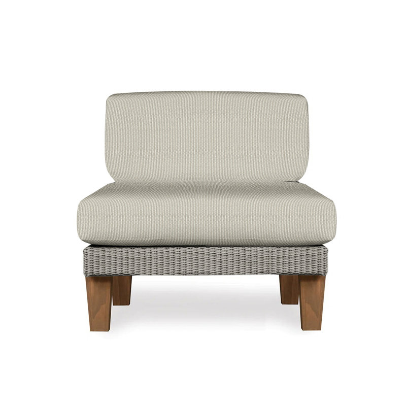 Catalina Outdoor Teak Lounge Chair, Canvas Black Sunbrella® Canvas, Pewter