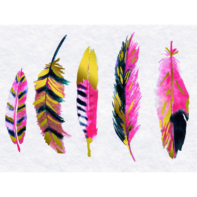 Plume dorée - reproduction sur toile tendue