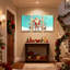Ensemble de 3 impressions sur toile de Noël, père Noël et renne dans la neige-350036010