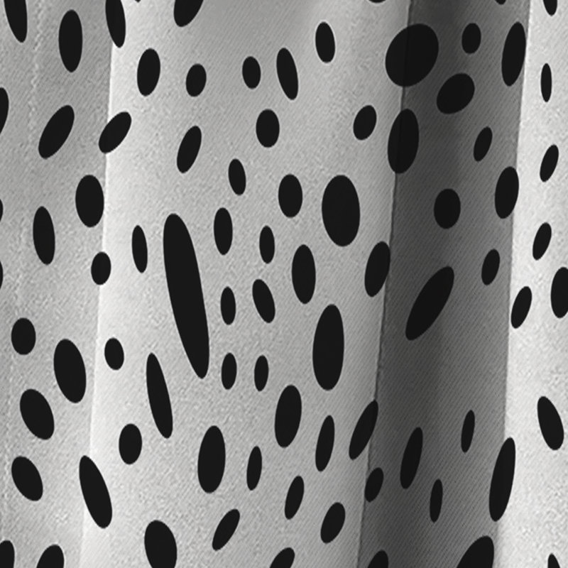 Rideau occultant géométrique blanc et noir Snow Leopard Spots III - 1 panneaux, L 52 po x L 63 po