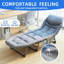 Lit de camping avec matelas, aucun assemblage requis Lit de camping pliant robuste pour adultes, lit portatif réglable d'une capacité de 500 lb pour l'intérieur, l'extérieur et le patio (L''70 po)