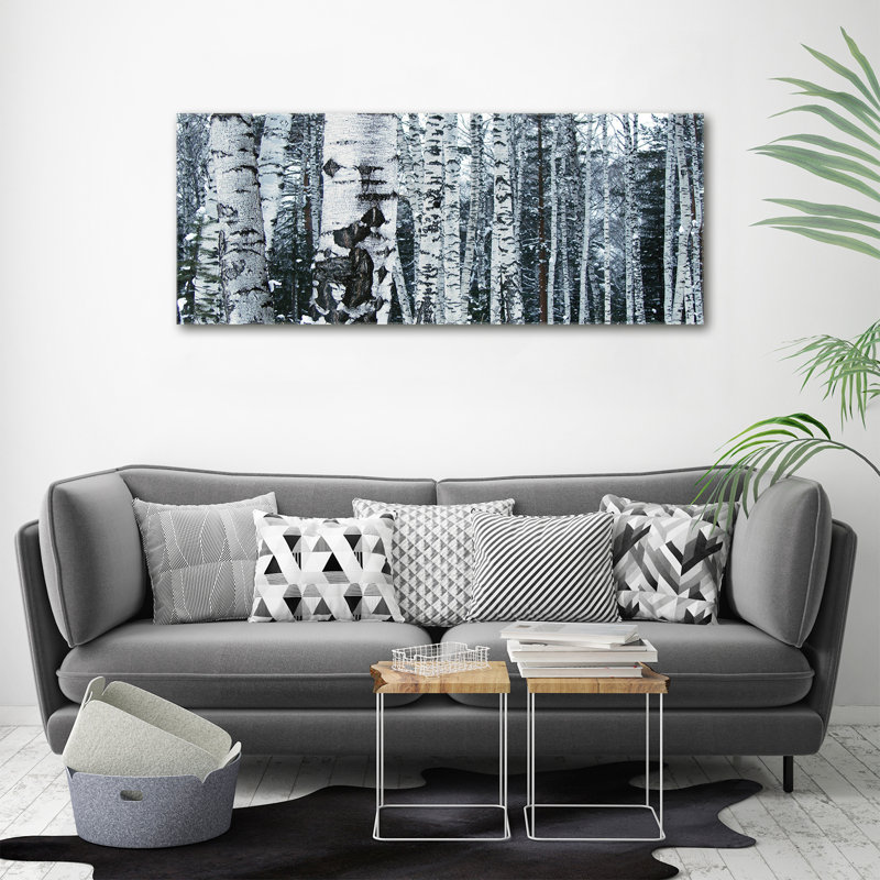 Birch Trees - Wrapped Canvas Print, 50cm H x 125cm W x 2cm D, Canvas