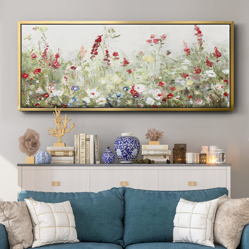 Sweet Spring Meadow- Framed Canvas, 20" H x 50" W