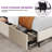 Metal Platform Bed with Bookcase Headboard and LED Lights-994892043-994892040