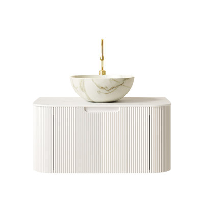 Meuble-lavabo flottant à rayures Anka