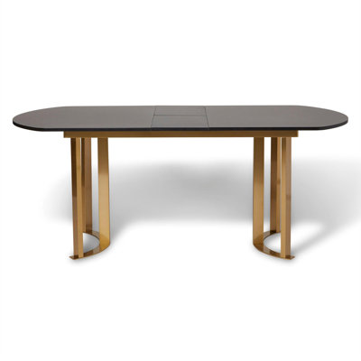 Afshana Extendable Oval Metal Base Dining Table