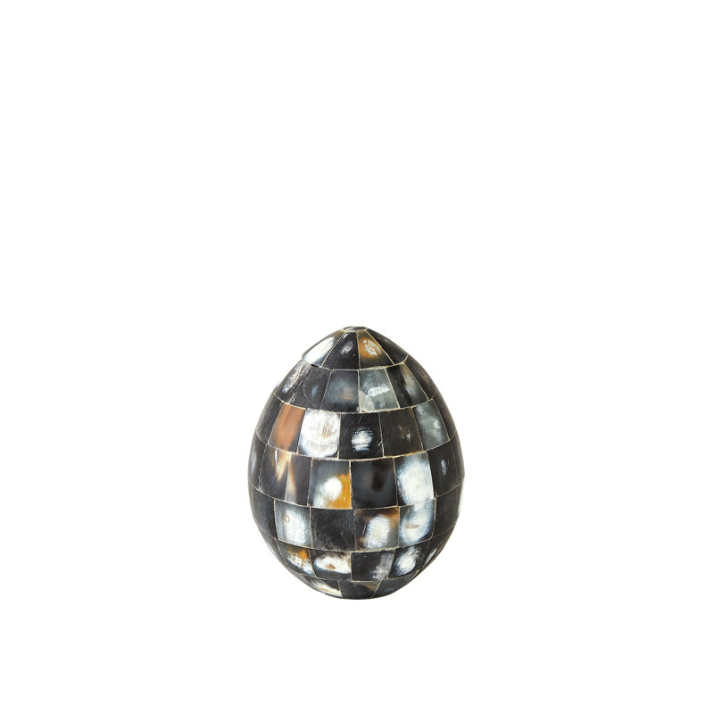 Hand Painted Decorative Object, 5.25" H x 4" W x 4" D, Black