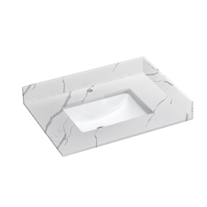 Plateau de meuble-lavabo simple 30 po avec lavabo - pour remplacement de meuble-lavabo, sans armoire