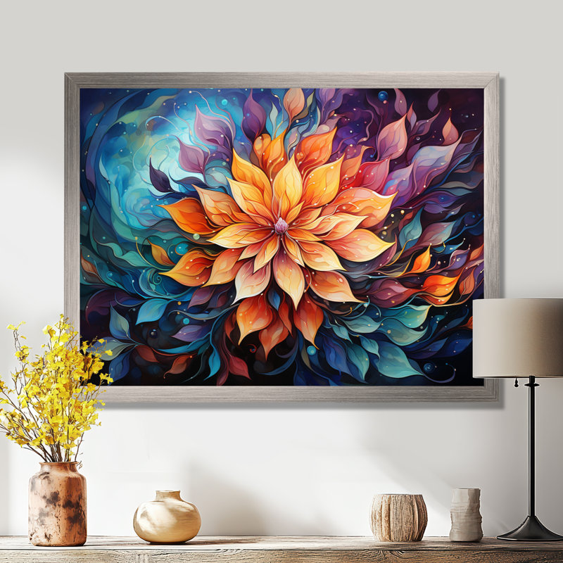 «Meditation Mindfulness Mandala I», reproduction d'art sur toile encadrée, H 34 po x l 44 po x P 1,5 po, Cadre simple argenté