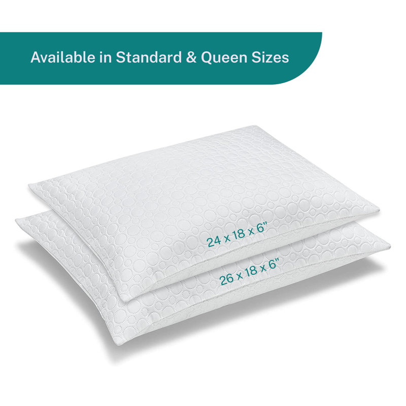 Standard White Quilted Memory Foam Micro-Cushion Pillow