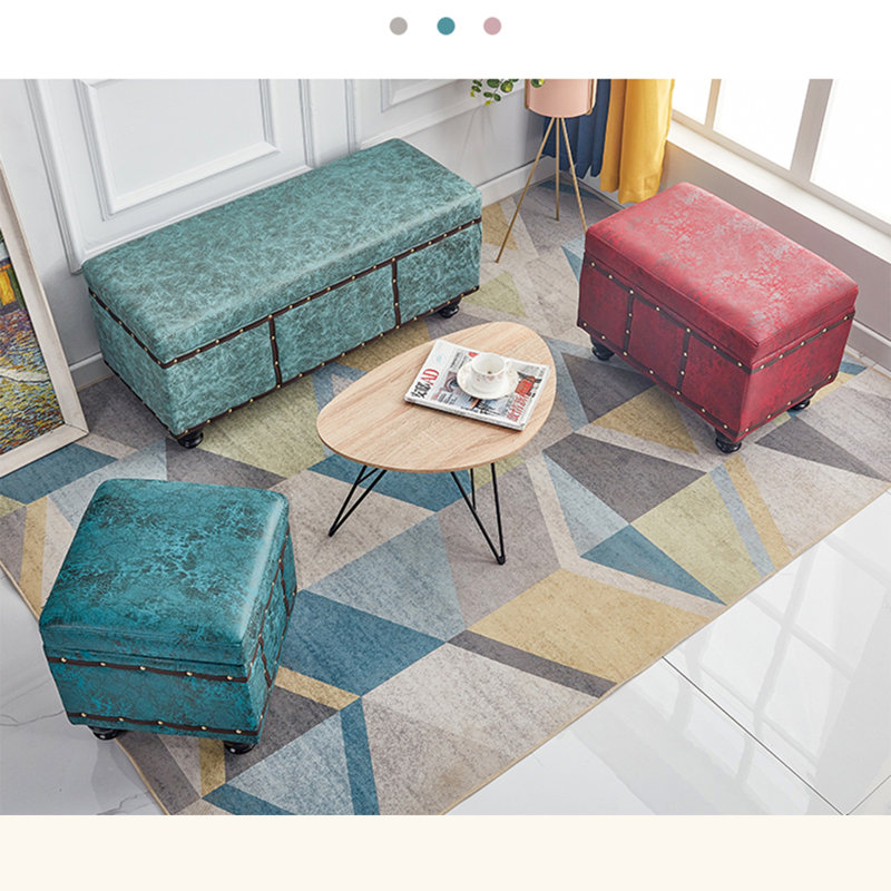 Repose-pieds avec rangement en microfibre, Gris