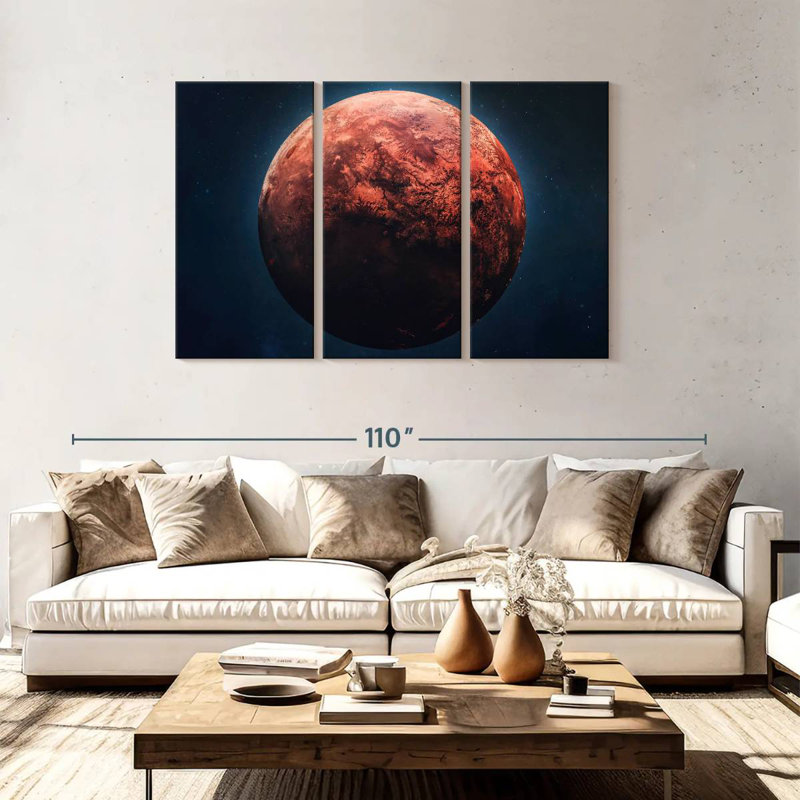 Oberle Red Mars Planet, 48" H x 74" W