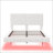 White  Boucle Floating Bed With Light