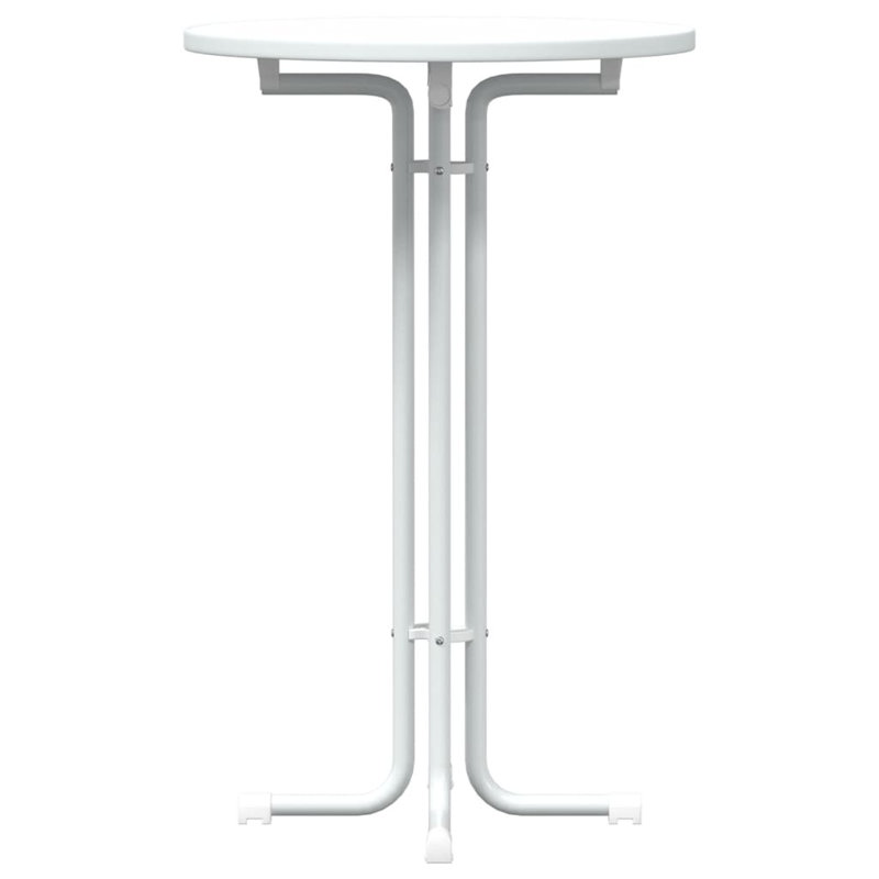 Phelia Dining Table Engineered Wood and Steel, White, 70cm W x 70cm L