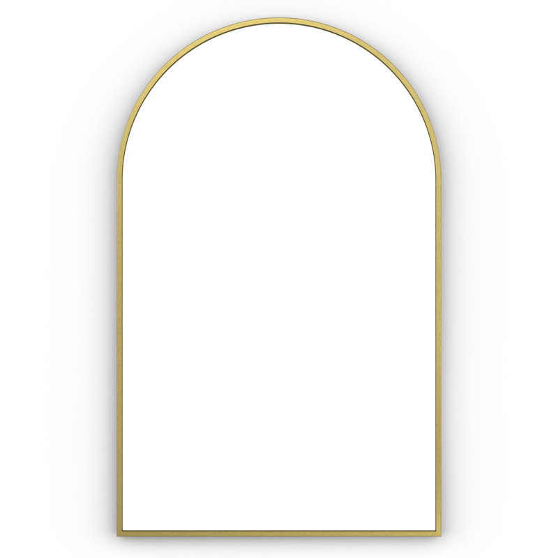 Casmalia Metal Flat Wall Mirror, Brushed Brass