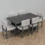 Ensemble de salle à manger pour 6 personnes, table rectangulaire, bois, placage de chêne vieilli, maison de campagne moderne, salle à manger-467847721