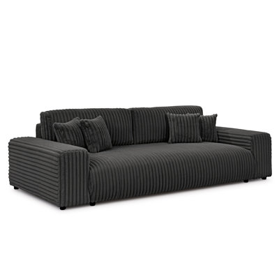 Mollis 4 Seater Convertible Corduroy Sofa Bed with Storage