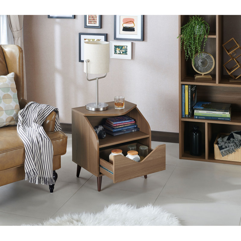 Ginsberg 19.68'' W Nightstand, Honey Walnut