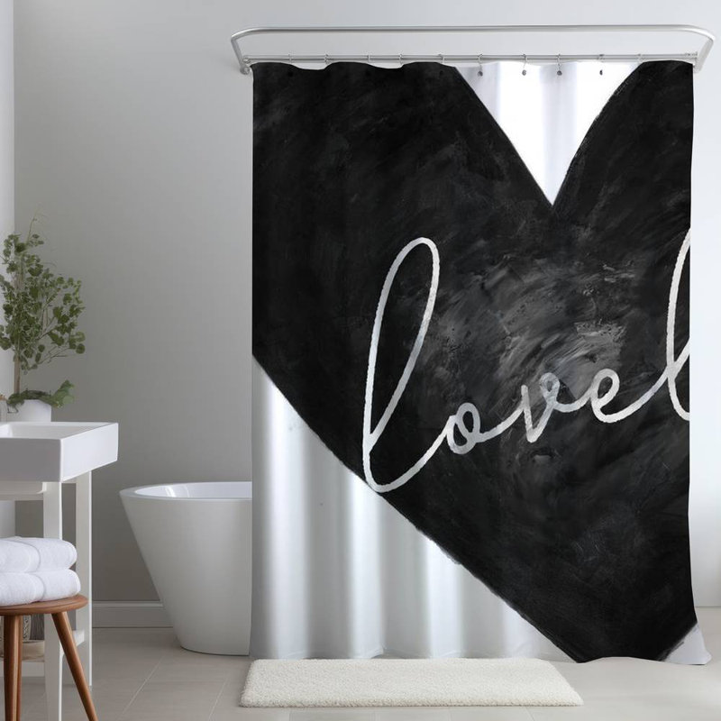 Shower Curtain QU28 – Polyester Shower Curtain, Dye Sublimation Print, 71" W × 74" L
