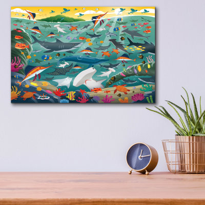  «Coco Island» par DoodleScapes, art mural en verre acrylique, 16 po x 12 po