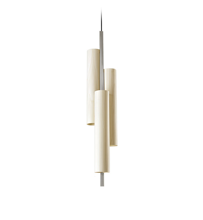 Black Note 3 - Light LED Pendant, Ivory White, Matte Black