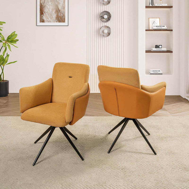 Ensemble de 2 chaises pivotantes 360 °, Orange