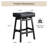 Counter Height Stools Set of 6,Solid Wood Barstools with Faux Leather Upholstered Saddle Seat,Backless Kitchen Bar Stools-628389260-617956986