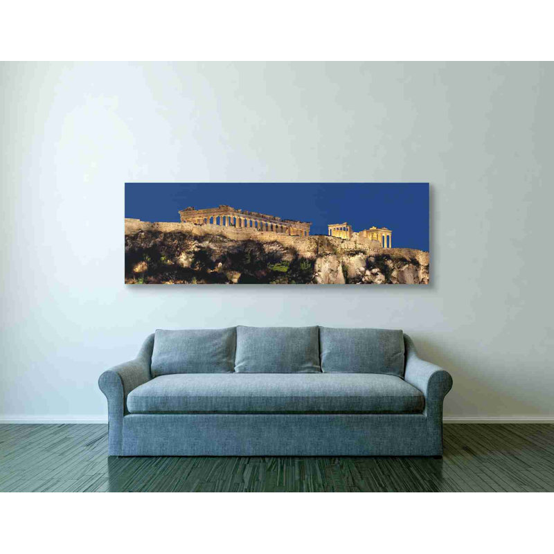 « acropolis night », reproduction de photo sur toile, H 20 po x l 60 po