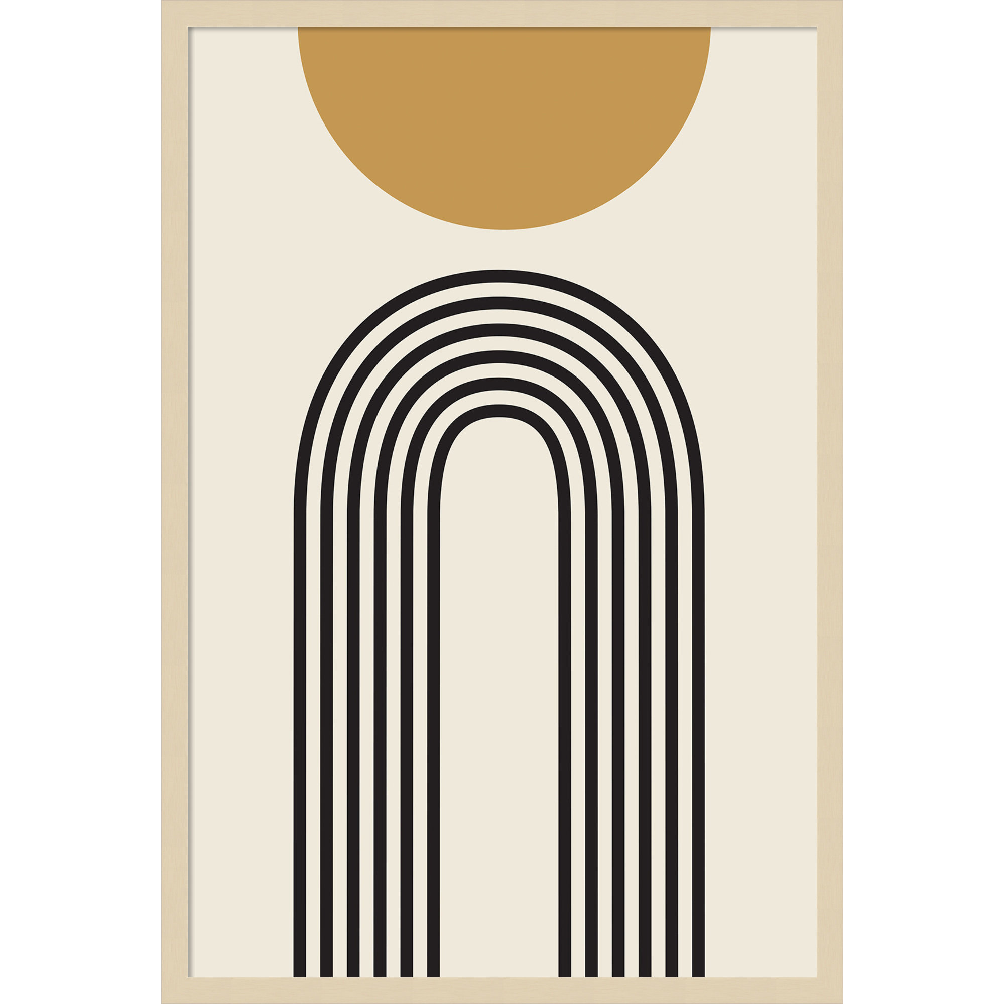 Retro Mountain Sunrise by The Creative Bunch Studio, Brown, 34.25" H x 23.25" W x 0.88" D
