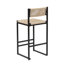 Ensemble de 2 tabourets de bar tissés avec dossier en corde de papier tissé pour îlot de cuisine (style B noir)-895061707