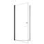 Porte de douche pivotante semi-sans cadre 24 po x l 72 po en noir mat avec verre trempé de 6 mm d'épaisseur-122371682